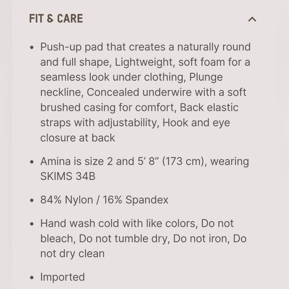 💕 NEW SKIMS Ultimate Padded Plunge Pushup Push Up Teardrop bra Nude Clay 36C - Picture 12 of 12